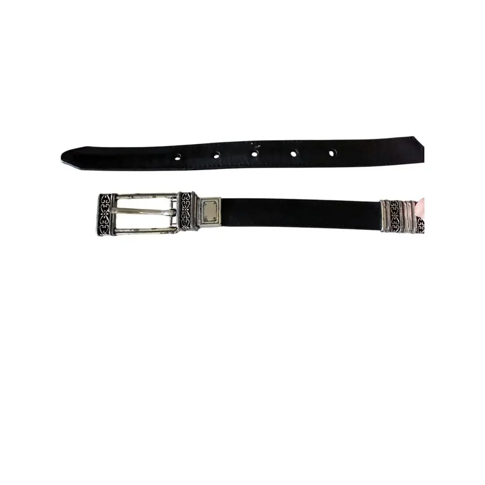 Brighton red black reversible swivel women’s belt silver tone size 30 classy